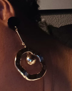 Clip On  Hoop gold Acrylic Earrings Kargo Fresh