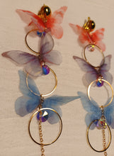 Load image into Gallery viewer, Clip On Long Organza  Butterfly Clip on  Earrings Kargo Fresh
