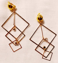 Load image into Gallery viewer, Clip On Metal Rhinestone Square Hoop Earrings silver Kargo Fresh
