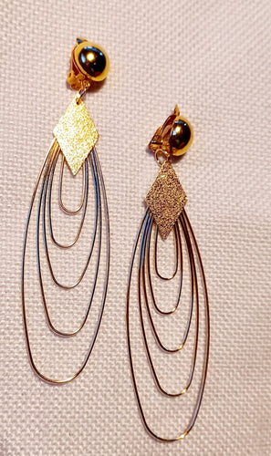 Clip On  Multi Hoop Metal Earrings gold Kargo Fresh