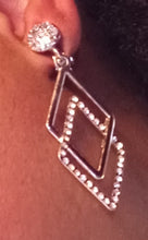 Load image into Gallery viewer, Clip On  Rhinestone and Metal Earrings silver Kargo Fresh
