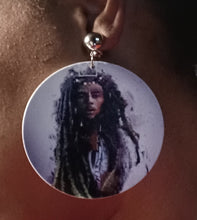 Load image into Gallery viewer, Clip on Abstract Bob Marley Earrings Kargo Fresh
