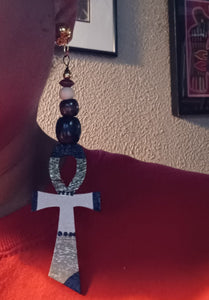 Clip on Abstract Handpainted Ankh Earrings Kargo Fresh