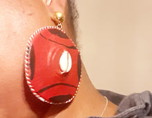 Load image into Gallery viewer, Clip on African Leather Tribal Earrings Kargo Fresh
