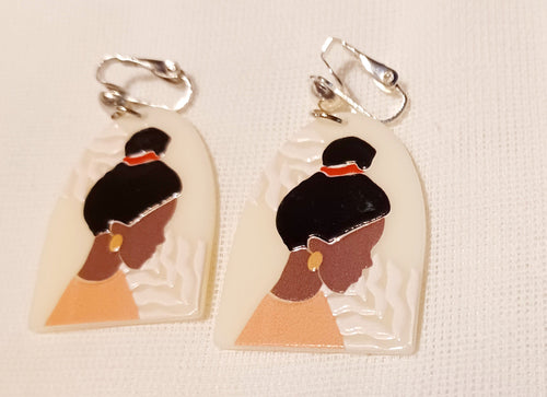 Clip on Afrocentric Acrylic Earrings Kargo Fresh