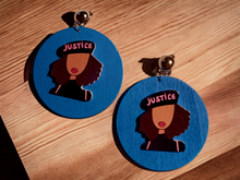 Load image into Gallery viewer, Clip on Afrocentric  Justice Statement Earrings Kargo Fresh
