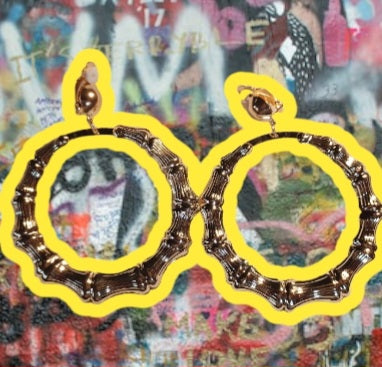 Clip on Bamboo Hoop Earrings Kargo Fresh