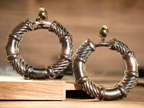 Clip on Bamboo Hoop Earrings Kargo Fresh