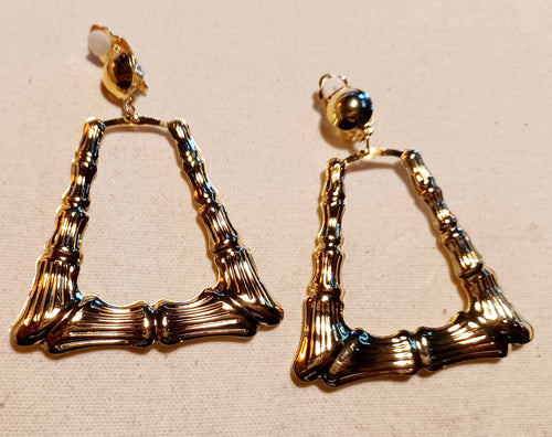 Clip on Bamboo Hoop Earrings gold Kargo Fresh
