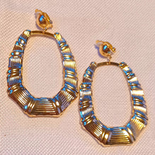 Load image into Gallery viewer, Clip on Bamboo Hoop Earrings gold Kargo Fresh
