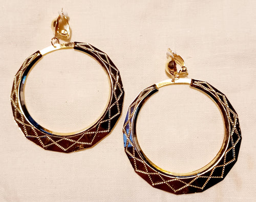 Clip on Bamboo Hoop Earrings gold Kargo Fresh