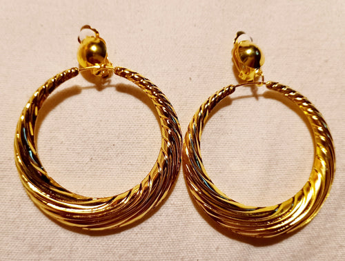 Clip on Bamboo Hoop Earrings gold Kargo Fresh