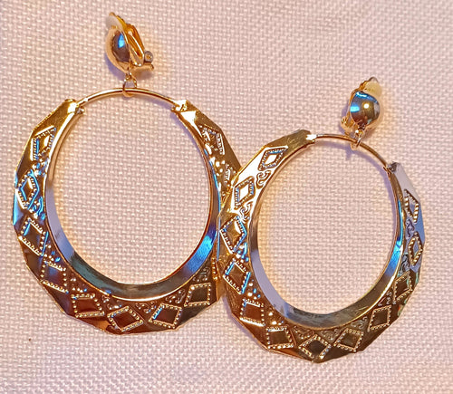 Clip on Bamboo Hoop Earrings gold Kargo Fresh