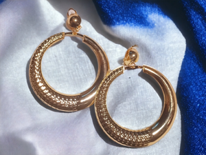 Clip on Bamboo Hoop Earrings gold Kargo Fresh