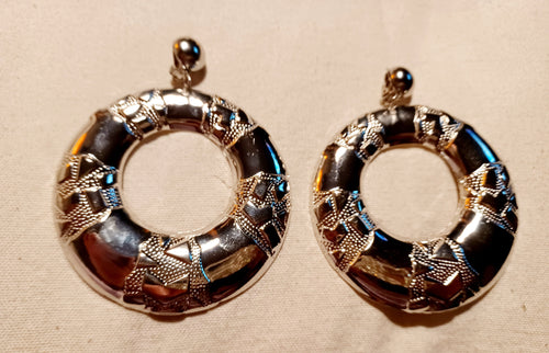 Clip on Bamboo Hoop Earrings silver Kargo Fresh