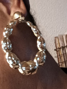 Clip on Bamboo Hoop Earrings silver Kargo Fresh