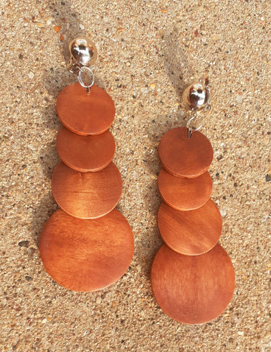 Clip on Boho Wooden Hoop Earrings Kargo Fresh