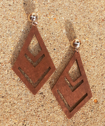 Clip on Boho Wooden Hoop Earrings Kargo Fresh