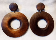 Load image into Gallery viewer, Clip on Chunky Wooden Hoop Earrings Kargo Fresh
