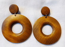 Load image into Gallery viewer, Clip on Chunky Wooden Hoop Earrings Kargo Fresh
