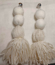 Load image into Gallery viewer, Clip on Extra Large Handmade Yarn Tassel Earrings Kargo Fresh
