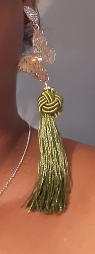 Clip on Handmade Butterfly Tassel Earrings Kargo Fresh
