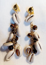 Load image into Gallery viewer, Clip on  Handmade Cowrie Shell Cluster Earrings Kargo Fresh
