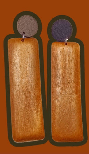 Clip on Handmade Minimalist design Wooden Earrings Kargo Fresh