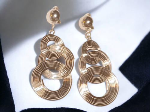 Clip on Handmade wire multi hoop earrings silver Kargo Fresh