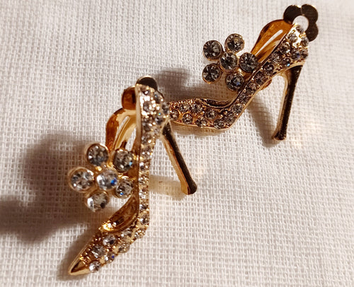 Clip on High heel rhinestone stud earrings Kargo Fresh