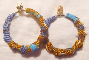 Clip on Kente Bamboo Hoop Earrings gold Kargo Fresh