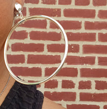 Load image into Gallery viewer, Clip on Large silver Hoop Earrings Kargo Fresh
