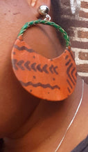 Load image into Gallery viewer, Clip on Leather Fulani Basket Earrings Kargo Fresh
