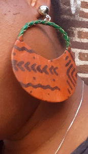 Clip on Leather Fulani Basket Earrings Kargo Fresh