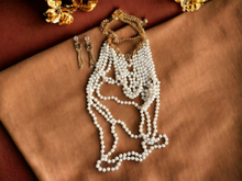 Load image into Gallery viewer, Clip on Long faux pearl and chain necklace set Kargo Fresh
