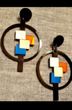 Load image into Gallery viewer, Clip on Mirrored Acrylic Pop Art 3D Design Earrings Kargo Fresh
