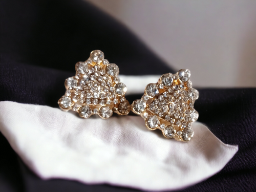 Clip on Rhinestone Cluster  Stud Earrings Kargo Fresh