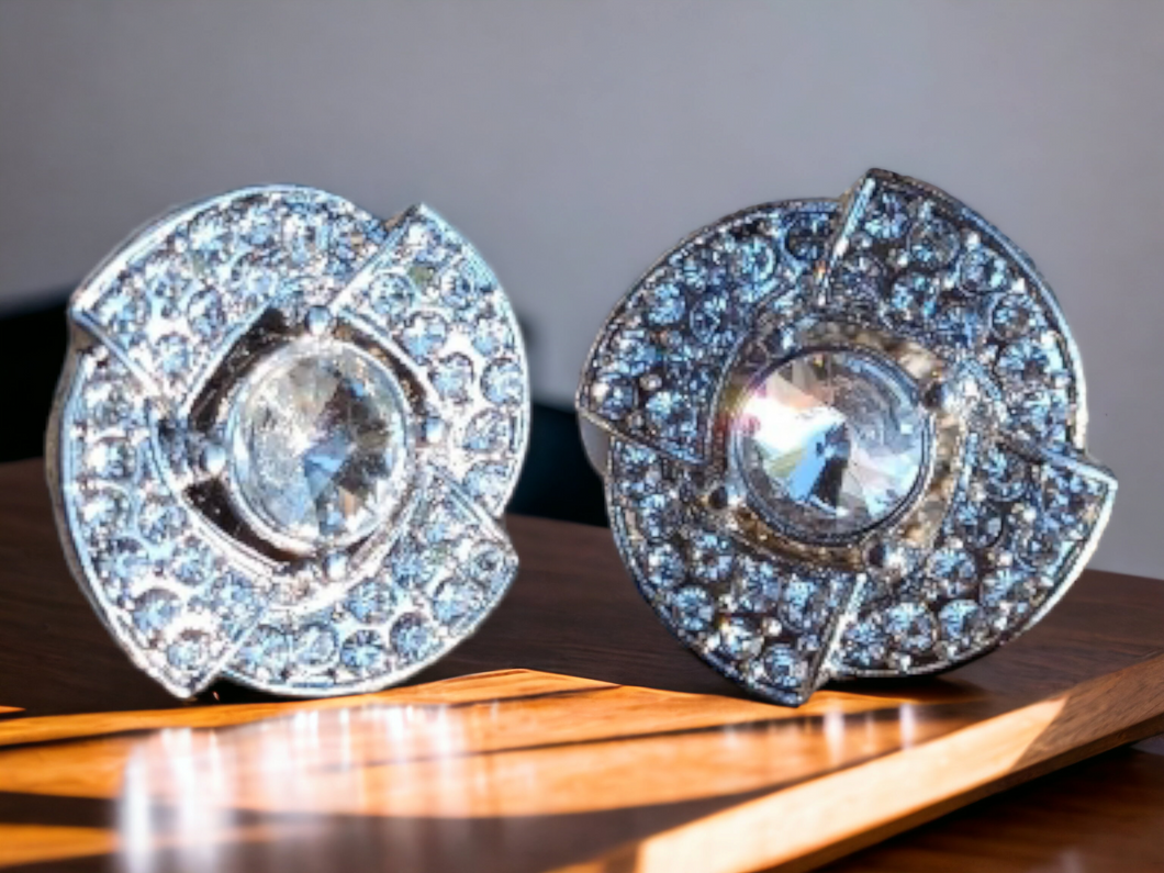 Clip on Rhinestone Cluster  Stud Earrings Kargo Fresh