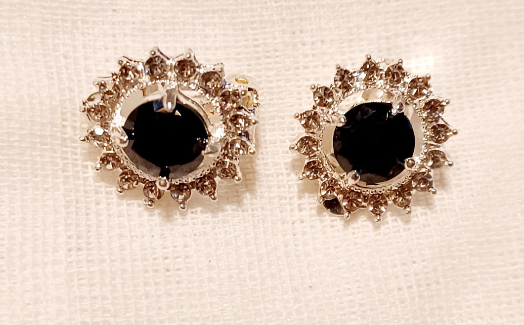 Clip on Rhinestone Cluster  Stud Earrings silver Kargo Fresh