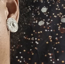 Load image into Gallery viewer, Clip on Rhinestone Cluster  Stud Earrings silver Kargo Fresh
