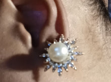 Load image into Gallery viewer, Clip on Rhinestone Cluster  Stud Earrings silver Kargo Fresh
