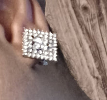 Load image into Gallery viewer, Clip on Rhinestone Cluster  Stud Earrings silver Kargo Fresh
