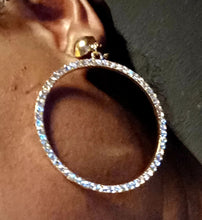 Load image into Gallery viewer, Clip on  Rhinestone Hoop Earrings Kargo Fresh
