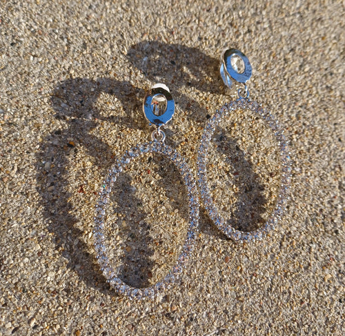 Clip on  Rhinestone Hoop Earrings Kargo Fresh