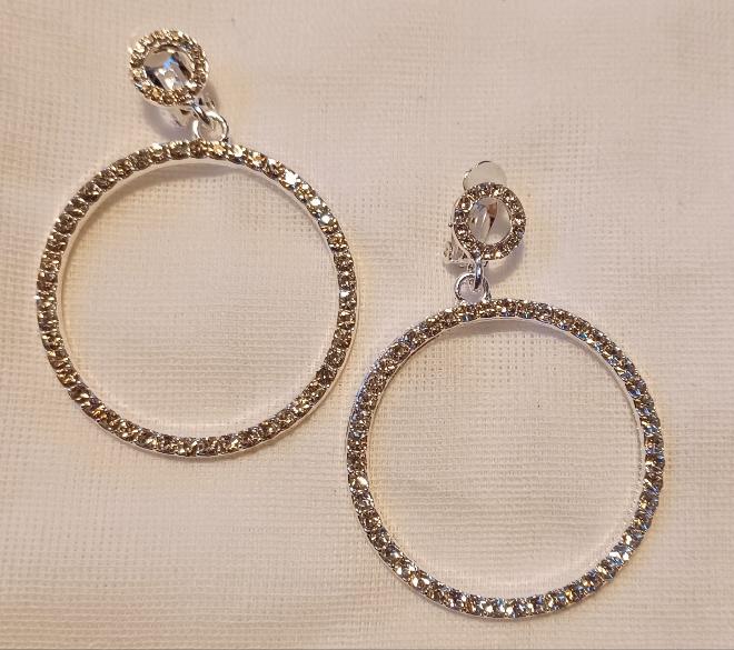 Clip on Rhinestone Hoop Earrings Kargo Fresh