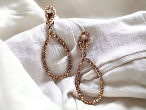 Clip on  Rhinestone Hoop Earrings silver Kargo Fresh