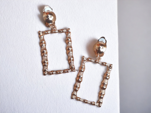 Clip on Small Bamboo Hoop Earrings Kargo Fresh