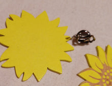 Load image into Gallery viewer, Clip on Wooden Sunflower Art Leaf Earrings Kargo Fresh
