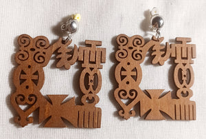 Clip on adinkra symbol earrings Kargo Fresh