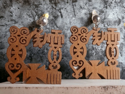 Clip on adinkra symbol earrings Kargo Fresh